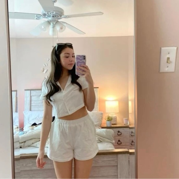 Linen Top and Shorts Set - Picture 1 of 3